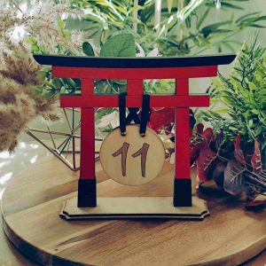 Meseros de Boda Personalizados - Estilo Torii Japonés - Decoración para Bodas, Bautizos y Eventos Especiales