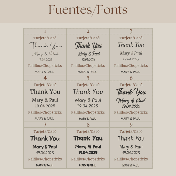 Palillos Personalizados para Bodas - Regalo Invitados - Grabados con Nombres o Fecha - Detalle Original Evento - Imagen 9